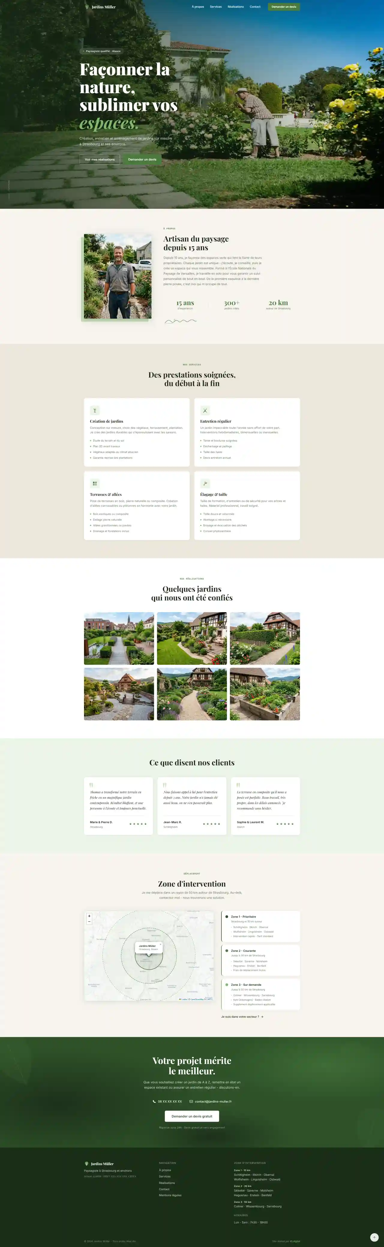 Site internet Paysagiste Alsace - version desktop