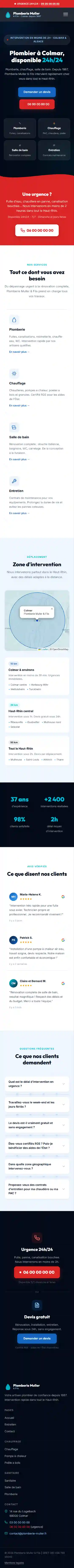 Site internet Plombier Alsace - version mobile